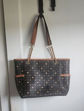 Foxer Faux Leather Mongram Bag